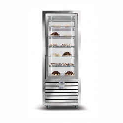 Vitrina cofetarie Tecfrigo MUSA 120 Q, capacitate 120 l, temperatura -15/-21 ºC, negru