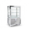 Vitrina frigorifica de cofetarie Silfer Quadro QPS 400 V, 3 rafturi, capacitate 425 l, temperatura +4°/+10°C, inox
