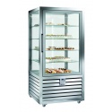 Vitrina frigorifica de cofetarie Silfer Quadro QPS 600 V, 5 rafturi, capacitate 541 l, temperatura +4°/+10°C, inox