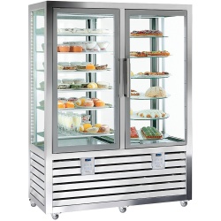 Vitrina cofetarie Tecfrigo MUSA 120 Q, capacitate 120 l, temperatura -15/-21 ºC, negru