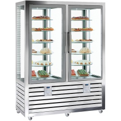 Vitrina cofetarie Tecfrigo MUSA 120 Q, capacitate 120 l, temperatura -15/-21 ºC, negru