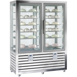 Vitrina cofetarie Tecfrigo MUSA 120 Q, capacitate 120 l, temperatura -15/-21 ºC, negru