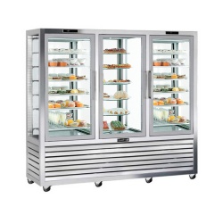 Vitrina cofetarie Tecfrigo MUSA 120 Q, capacitate 120 l, temperatura -15/-21 ºC, negru