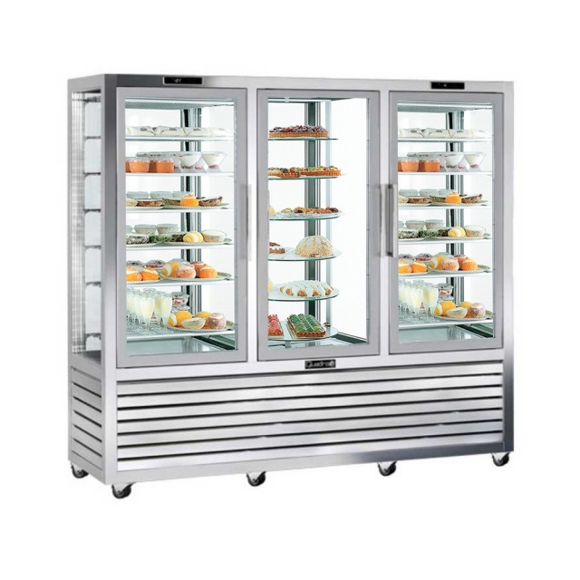Vitrina cofetarie Tecfrigo MUSA 120 Q, capacitate 120 l, temperatura -15/-21 ºC, negru