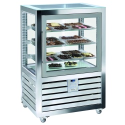 Vitrina cofetarie Tecfrigo MUSA 120 Q, capacitate 120 l, temperatura -15/-21 ºC, negru