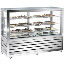 Vitrina cofetarie Tecfrigo MUSA 120 Q, capacitate 120 l, temperatura -15/-21 ºC, negru