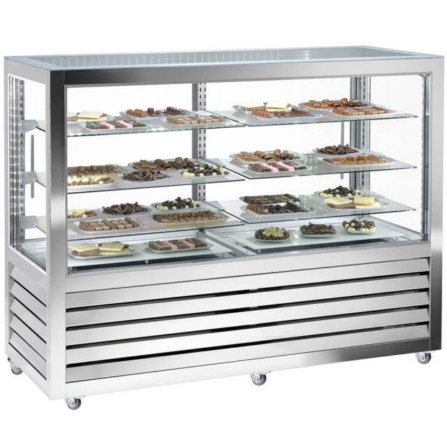 Vitrina cofetarie Tecfrigo MUSA 120 Q, capacitate 120 l, temperatura -15/-21 ºC, negru