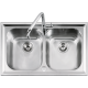CHIUVETA BUCATARIE BARAZZ B_LEVEL 1LLV90/2, CU 2 CUVE, INCASSO, INOX