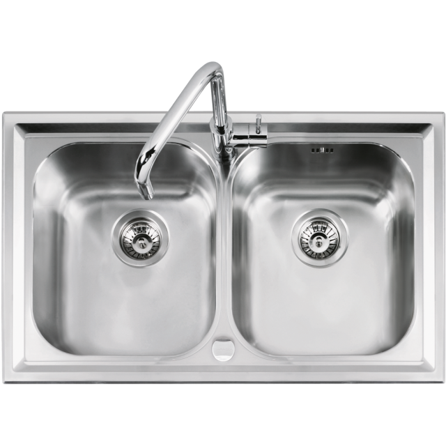 CHIUVETA BUCATARIE BARAZZ B_LEVEL 1LLV90/2, CU 2 CUVE, INCASSO, INOX