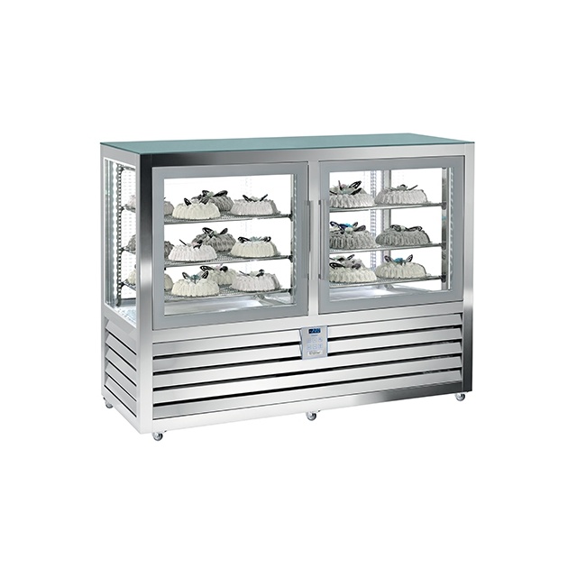 Vitrina cofetarie Tecfrigo MUSA 120 Q, capacitate 120 l, temperatura -15/-21 ºC, negru