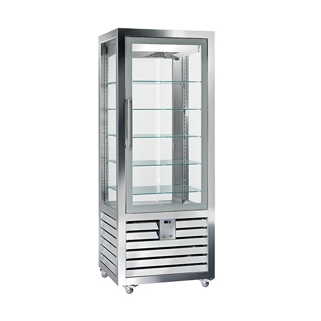 Vitrina cofetarie Tecfrigo MUSA 120 Q, capacitate 120 l, temperatura -15/-21 ºC, negru