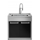 JOLLYNOX 1CCR60MN COMBINATE 60, PENTRU BUCATARIE INCORPORATA, CU 4 ARZATOARE + CUPTOR ELECTRIC, NEGRU MAT