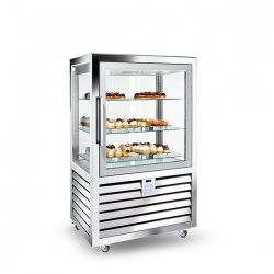 Vitrina cofetarie Tecfrigo MUSA 120 Q, capacitate 120 l, temperatura -15/-21 ºC, negru