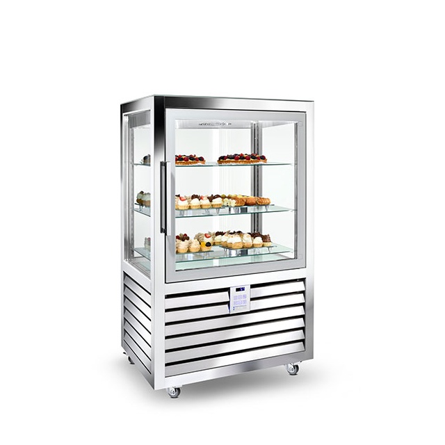 Vitrina cofetarie Tecfrigo MUSA 120 Q, capacitate 120 l, temperatura -15/-21 ºC, negru