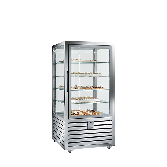 Vitrina cofetarie Tecfrigo MUSA 120 Q, capacitate 120 l, temperatura -15/-21 ºC, negru