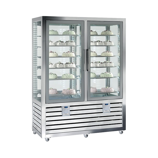 Vitrina cofetarie Tecfrigo MUSA 120 Q, capacitate 120 l, temperatura -15/-21 ºC, negru