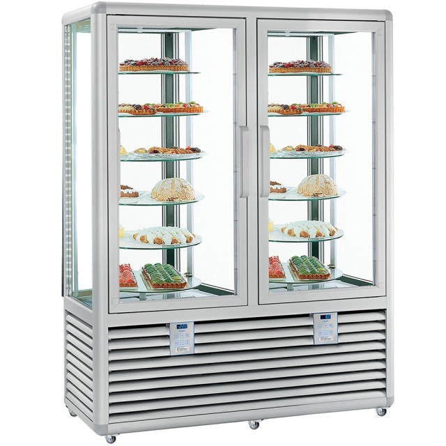 Vitrina cofetarie Tecfrigo MUSA 120 Q, capacitate 120 l, temperatura -15/-21 ºC, negru
