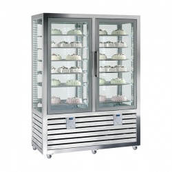 Vitrina cofetarie Tecfrigo MUSA 120 Q, capacitate 120 l, temperatura -15/-21 ºC, negru