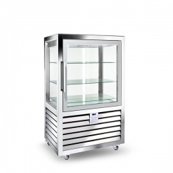 Vitrina cofetarie Tecfrigo MUSA 120 Q, capacitate 120 l, temperatura -15/-21 ºC, negru