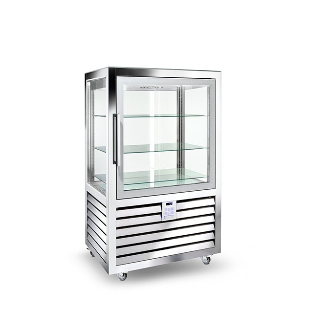 Vitrina cofetarie Tecfrigo MUSA 120 Q, capacitate 120 l, temperatura -15/-21 ºC, negru