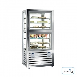 Vitrina cofetarie Tecfrigo MUSA 120 Q, capacitate 120 l, temperatura -15/-21 ºC, negru