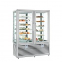 Vitrina frigorifica cofetarie Silfer Quadro QPG 900 S/R, 12 rafturi, 848 l, 2 zone temperatura -15°-25°C /+4°+10°C, inox