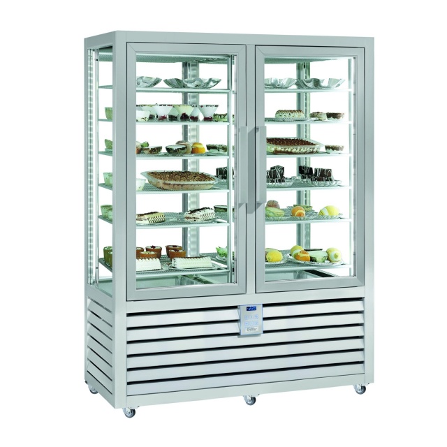 Vitrina cofetarie Tecfrigo MUSA 120 Q, capacitate 120 l, temperatura -15/-21 ºC, negru
