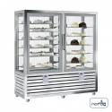 Vitrina frigorifica cofetarie Silfer Quadro QPG 1200 S/V, 11 rafturi, 1082 l, 2 zone temperatura -15°-25°C /+4°+10°C, inox