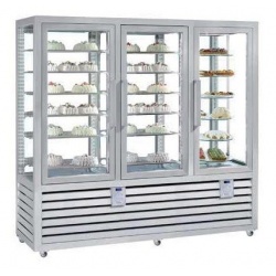 Vitrina cofetarie Tecfrigo MUSA 120 Q, capacitate 120 l, temperatura -15/-21 ºC, negru