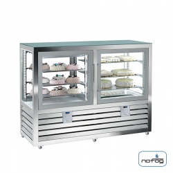 Vitrina cofetarie Tecfrigo MUSA 120 Q, capacitate 120 l, temperatura -15/-21 ºC, negru