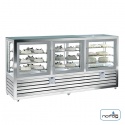 Vitrina frigorifica cofetarie Silfer Quadro QPG 2200 SS-D/V, 9 rafturi, 792 l, 2 zone temperatura -15°-25°C /+4°+10°C, inox