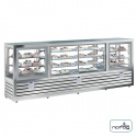 Vitrina frigorifica cofetarie Silfer Quadro QPG 3000 V/SS-D/V, 12 rafturi, 1056 l, 2 zone temperatura -15°-25°C /+4°+10°C, inox