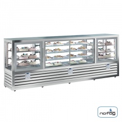 Vitrina cofetarie Tecfrigo MUSA 120 Q, capacitate 120 l, temperatura -15/-21 ºC, negru