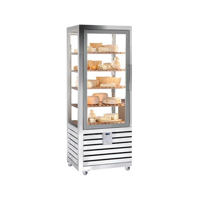 Vitrina frigorifica branzeturi Silfer Quadro QFR 450 RLC - CL, capacitate 427 l, temperatura +4°/+8° C, inox