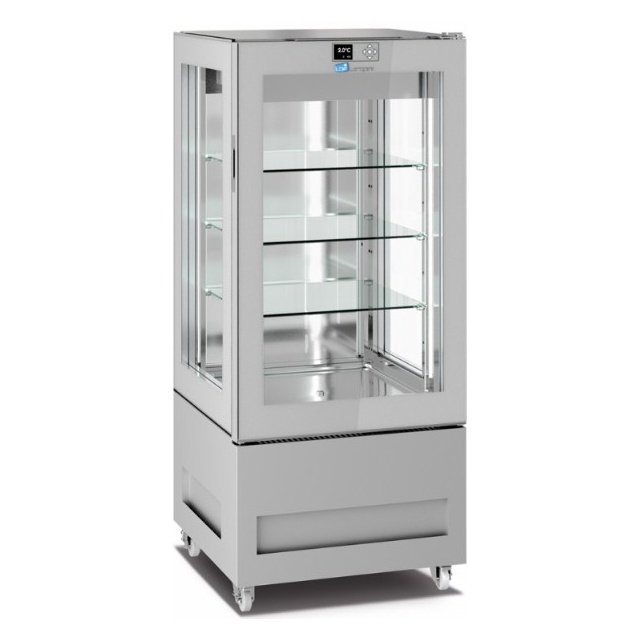 Vitrina frigorifica pentru cofetarie Longoni 65-S Vitra 6413-S capacitate 300l 1 zona racire -2 /+15°C argintiu