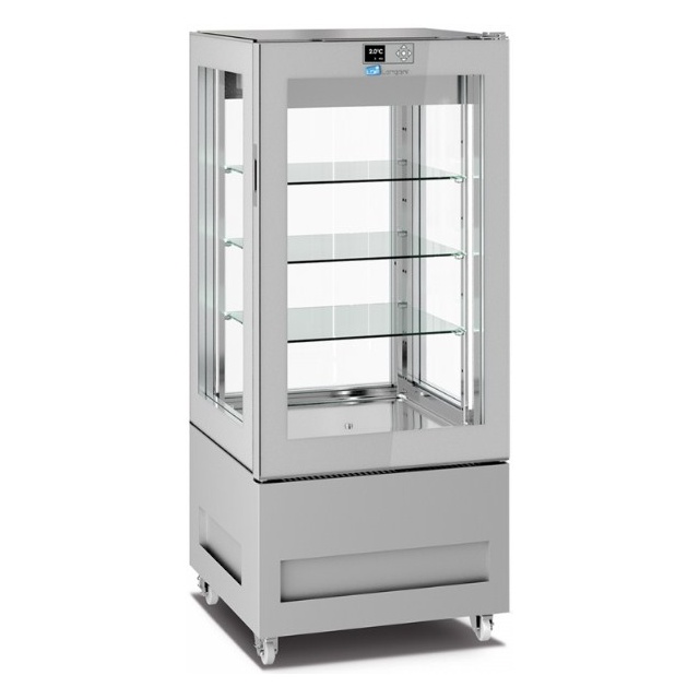 Vitrina frigorifica pentru cofetarie Longoni 65-S Vitra 6414-S capacitate 300l 1 zona racire -2 /+15°C argintiu