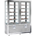 Vitrina frigorifica cofetarie Silfer Neo NPS 900 R/R, 12 rafturi rotunde rotative, 848 l, temperatura +4°/+10° C, inox