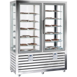 Vitrina cofetarie Tecfrigo MUSA 120 Q, capacitate 120 l, temperatura -15/-21 ºC, negru