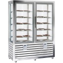 Vitrina frigorifica cofetarie Silfer Neo NPS 1200 V/V, 10 rafturi, 2 usi, 1082 l, temperatura +4°/+10° C, inox