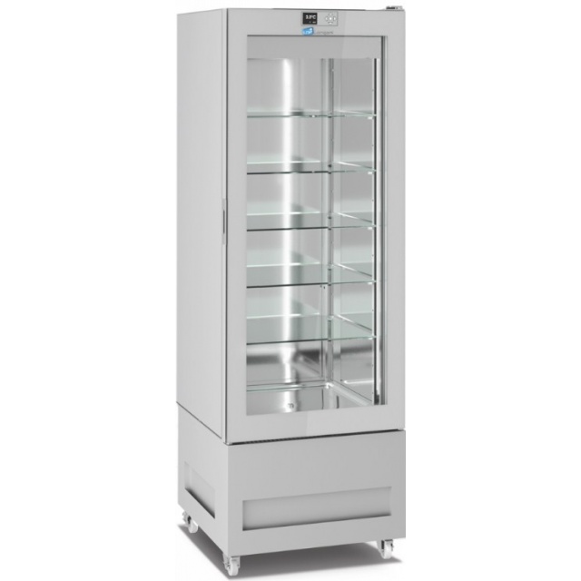 Vitrina frigorifica pentru cofetarie Longoni 65-L Vitra 6411-L capacitate 450l 1 zona racire -2 /+15°C argintiu