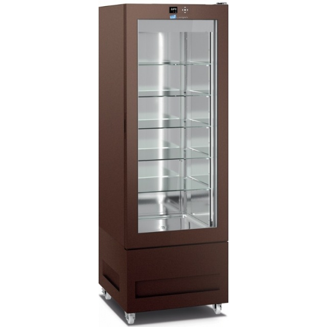 Vitrina frigorifica pentru cofetarie Longoni 65-L Vitra 6411-L capacitate 450l 1 zona racire -2 /+15°C maro