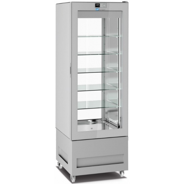Vitrina frigorifica pentru cofetarie Longoni 65-L Vitra 6412-L capacitate 450l 1 zona racire -2 /+15°C argintiu