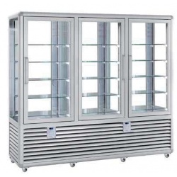 Vitrina frigorifica cofetarie Silfer Neo NPS 1300 V/V/V, 15 rafturi, 3 usi, 1388 l, +4°/+10° C, inox