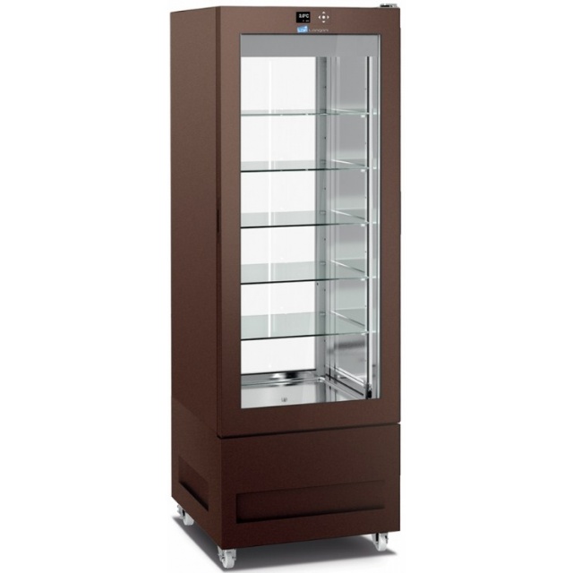 Vitrina frigorifica pentru cofetarie Longoni 65-L Vitra 6412-L capacitate 450l 1 zona racire -2 /+15°C maro
