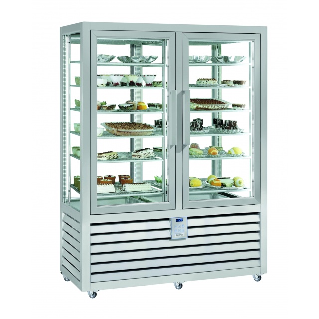 Vitrina cofetarie Tecfrigo MUSA 120 Q, capacitate 120 l, temperatura -15/-21 ºC, negru