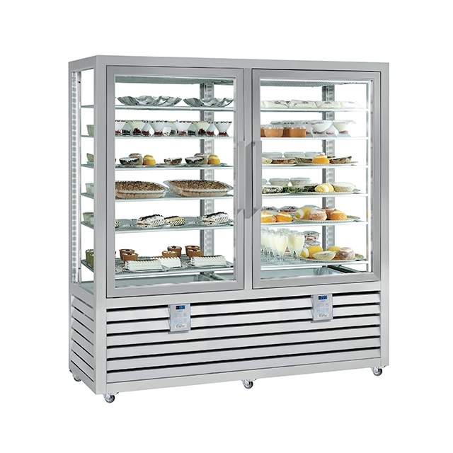 Vitrina frigorifica cofetarie Silfer Neo NGL 1200 S/S, 12 rafturi, 2 usi, 1082 l, -15°-25°C, inox