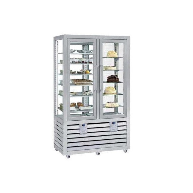 Vitrina cofetarie Tecfrigo MUSA 120 Q, capacitate 120 l, temperatura -15/-21 ºC, negru