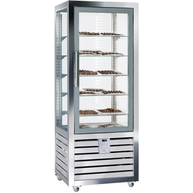 Vitrina frigorifica ciocolaterie Silfer Neo NCC 450 V, 5 rafturi, 427 l, +14°+18°C, inox