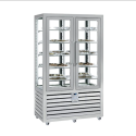 Vitrina frigorifica cofetarie Silfer Neo NPG 900 V2T/V, 10 rafturi, 848 l, 2 zone temperatura -15°-25°C/+4°+10°C, inox
