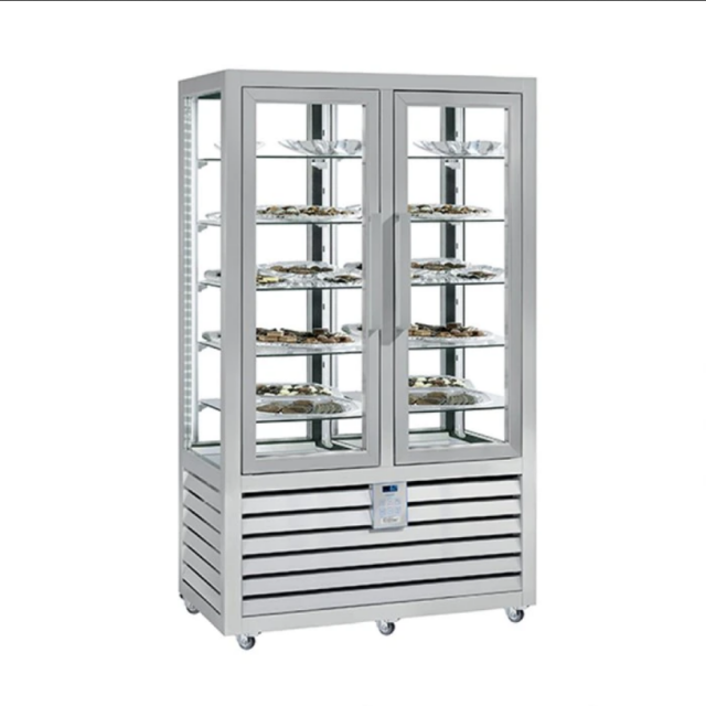 Vitrina cofetarie Tecfrigo MUSA 120 Q, capacitate 120 l, temperatura -15/-21 ºC, negru